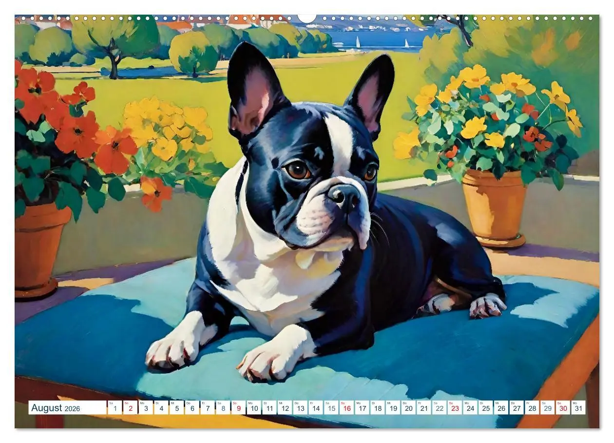 Bild: 9783457264423 | Frenchies (Wandkalender 2026 DIN A2 quer), CALVENDO Monatskalender