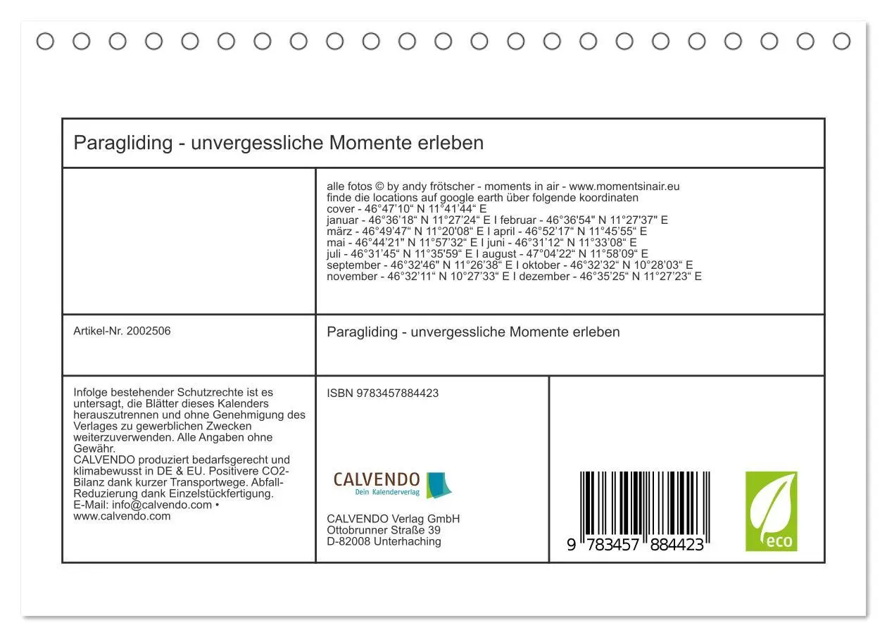 Bild: 9783457884423 | Paragliding - unvergessliche Momente erleben (Tischkalender 2026...