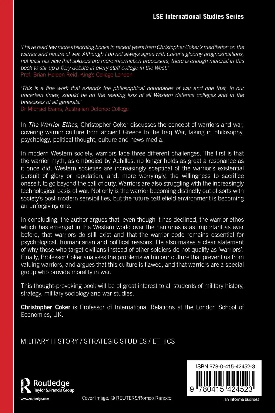 Rückseite: 9780415424523 | The Warrior Ethos | Military Culture and the War on Terror | Coker