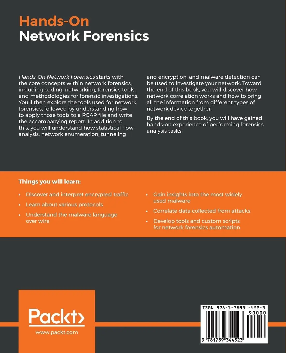 Rückseite: 9781789344523 | Hands-On Network Forensics | Nipun Jaswal | Taschenbuch | Englisch
