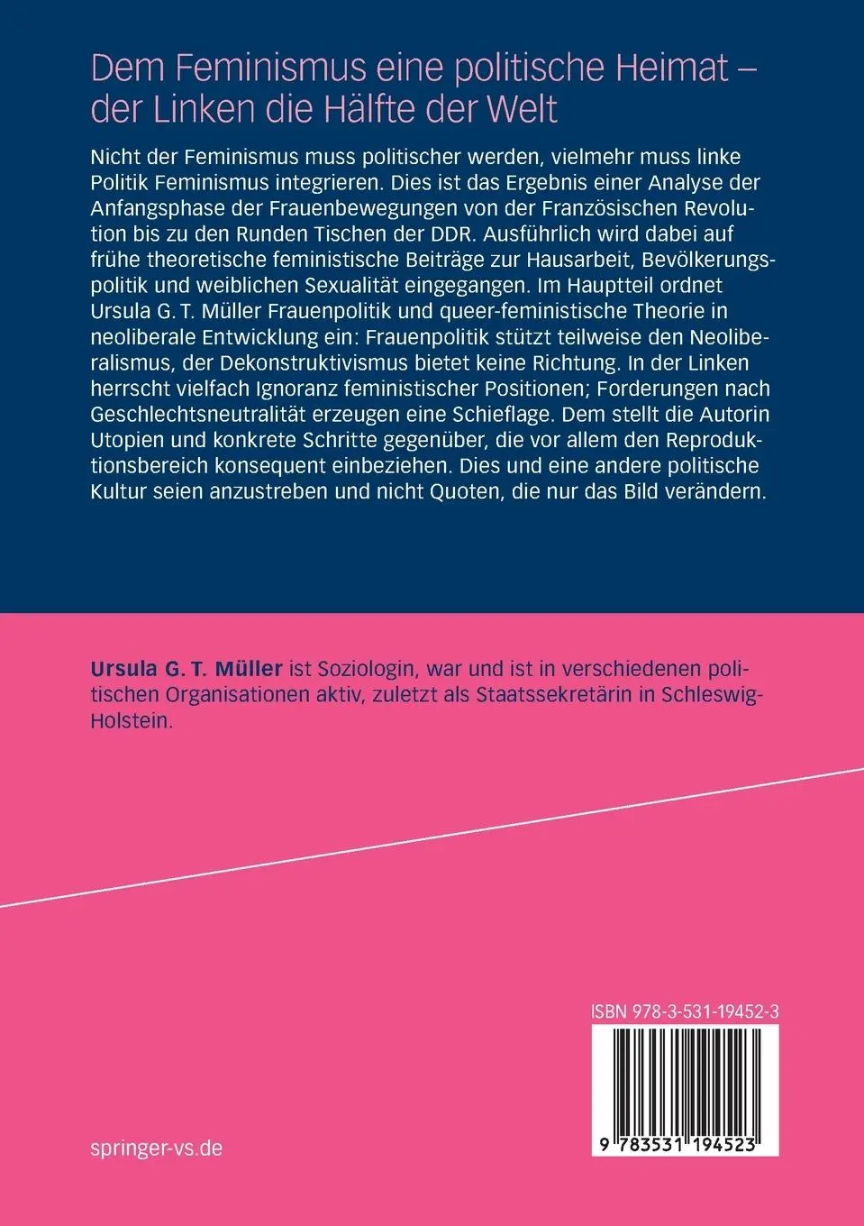 Rückseite: 9783531194523 | Dem Feminismus eine politische Heimat - der Linken die Hälfte der Welt
