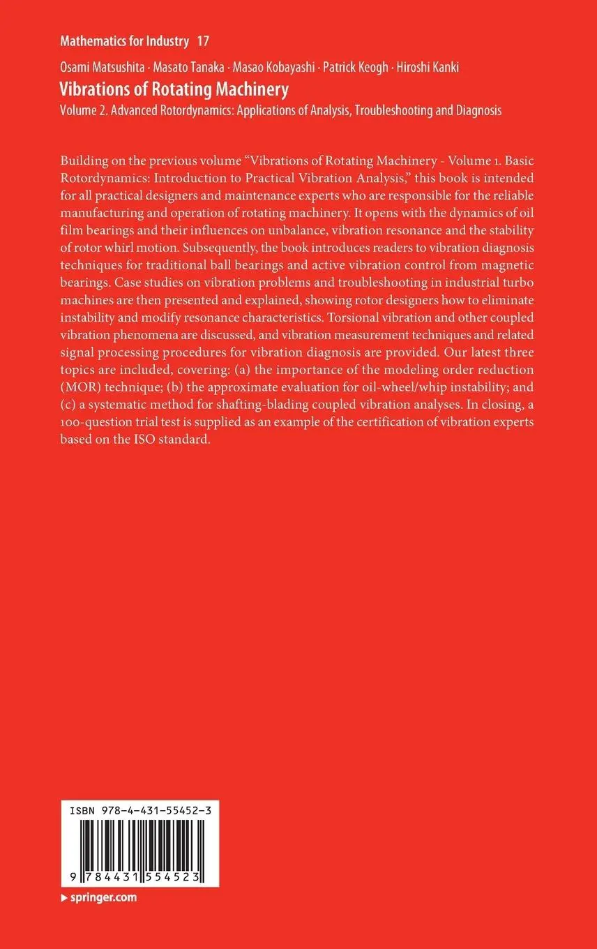 Rückseite: 9784431554523 | Vibrations of Rotating Machinery | Osami Matsushita (u. a.) | Buch