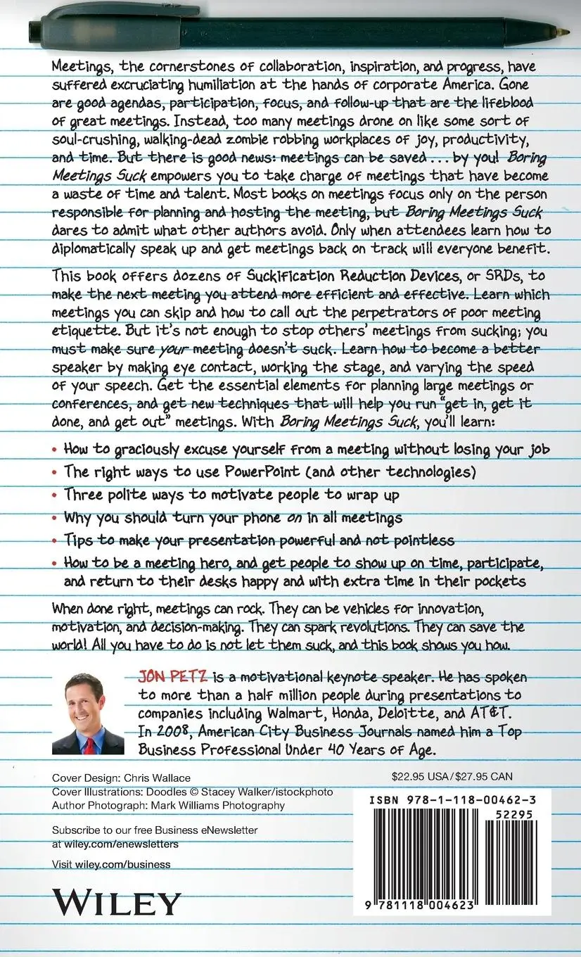 Rückseite: 9781118004623 | Boring Meetings Suck | Jon Petz | Buch | 240 S. | Englisch | 2011