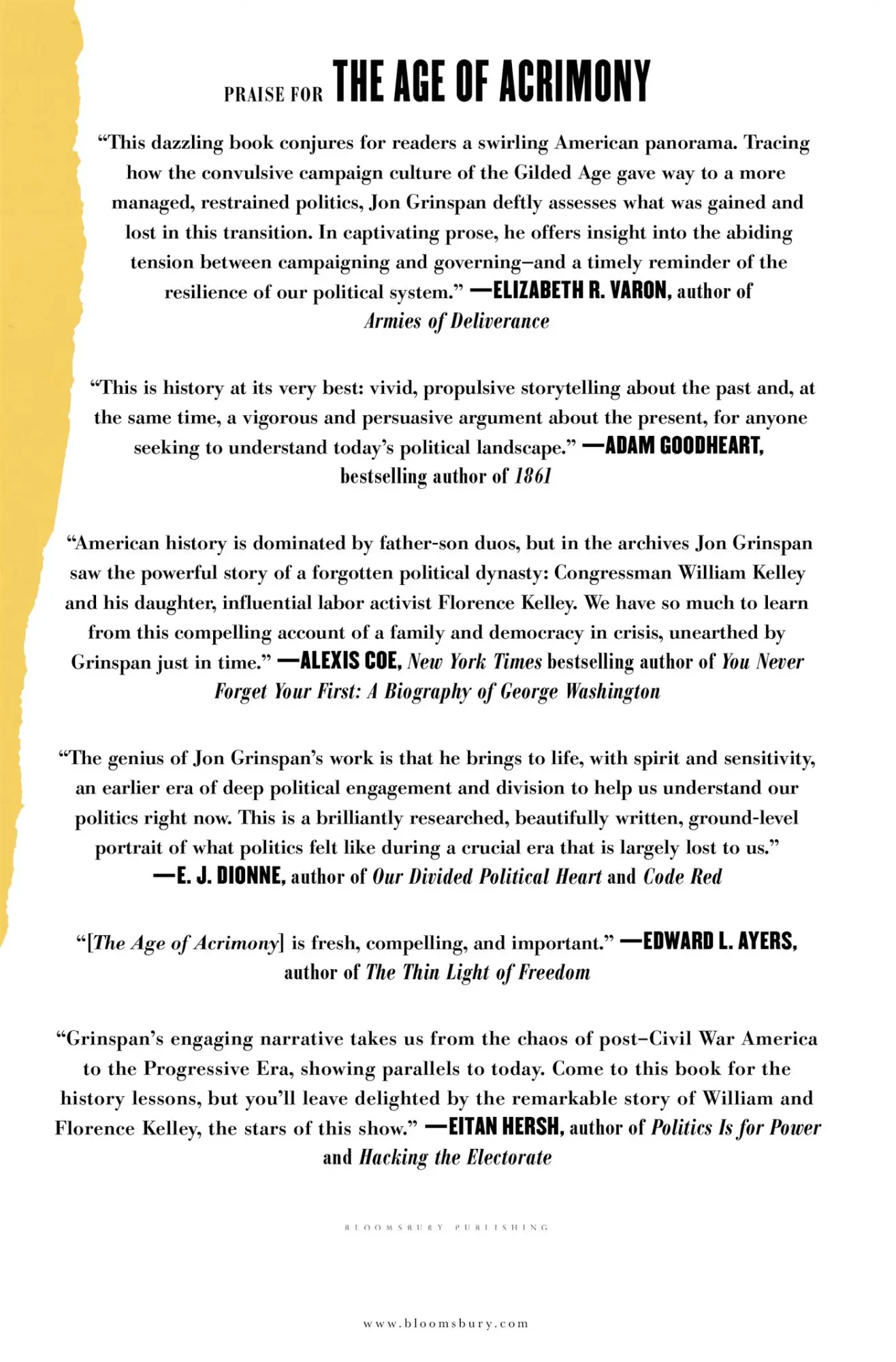 Rückseite: 9781635574623 | The Age of Acrimony | Jon Grinspan | Buch | Gebunden | Englisch | 2021