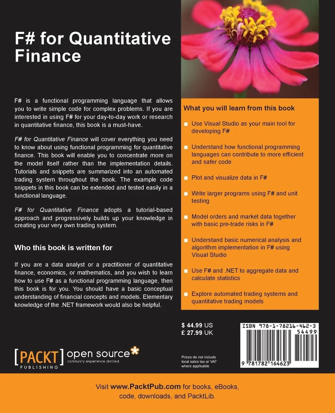 Rückseite: 9781782164623 | F# for Quantitative Finance | Johan Astborg | Taschenbuch | Englisch