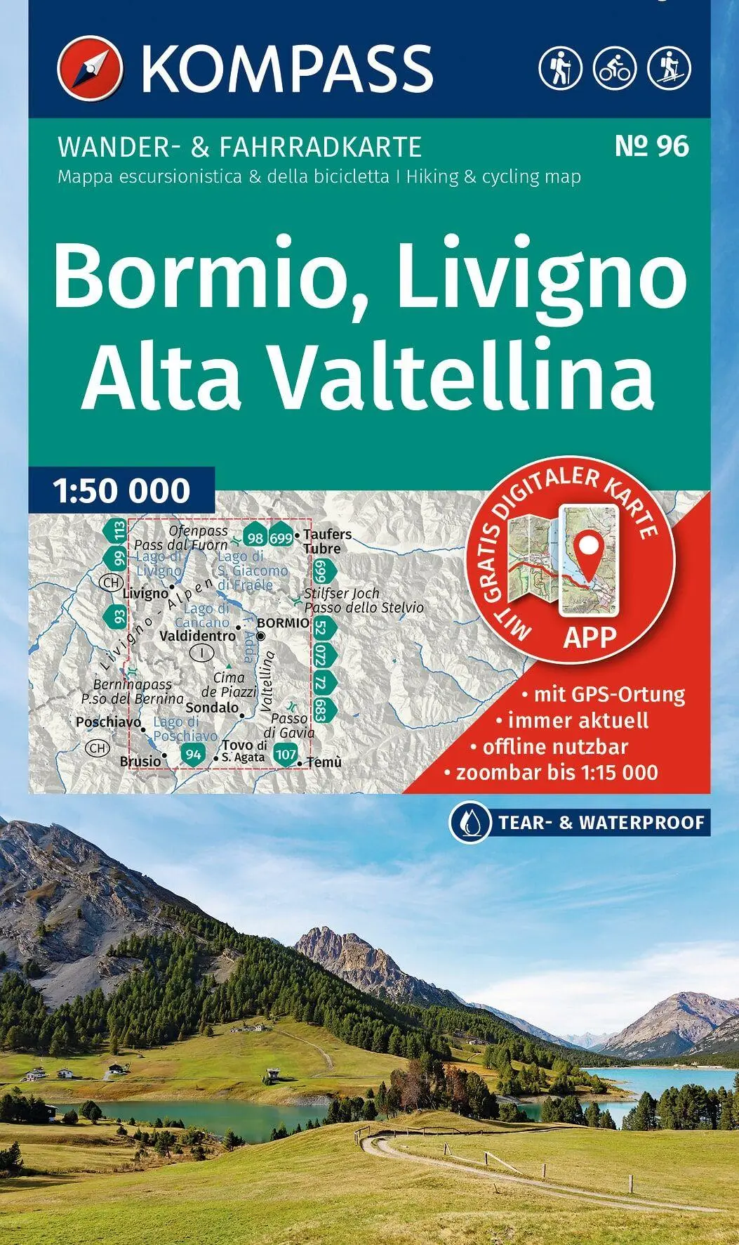 Cover: 9783991544623 | KOMPASS Wanderkarte 96 Bormio, Livigno, Alta Valtellina 1:50.000