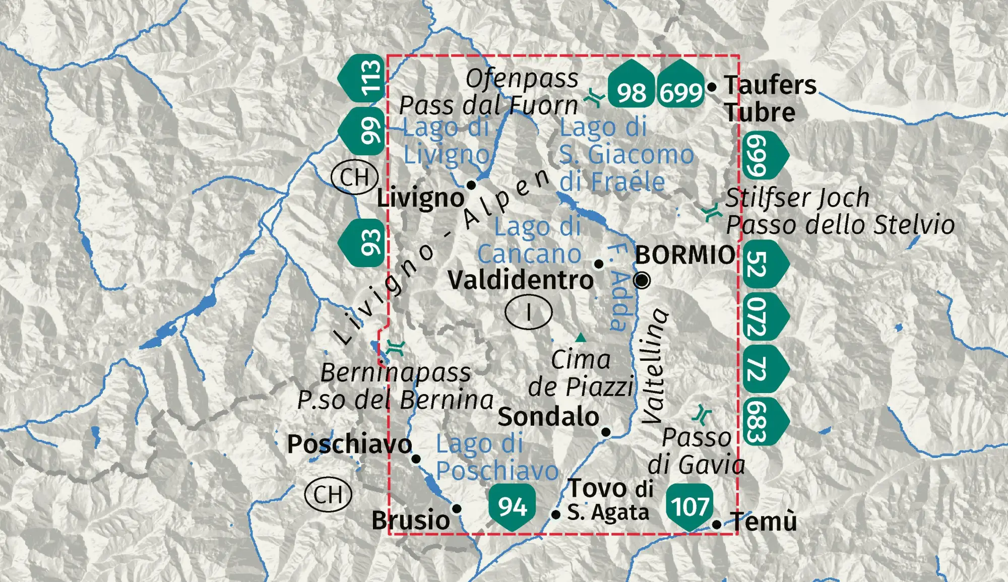 Bild: 9783991544623 | KOMPASS Wanderkarte 96 Bormio, Livigno, Alta Valtellina 1:50.000