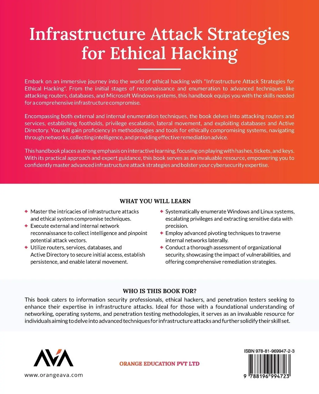 Rückseite: 9788196994723 | Infrastructure Attack Strategies for Ethical Hacking | Singh (u. a.)