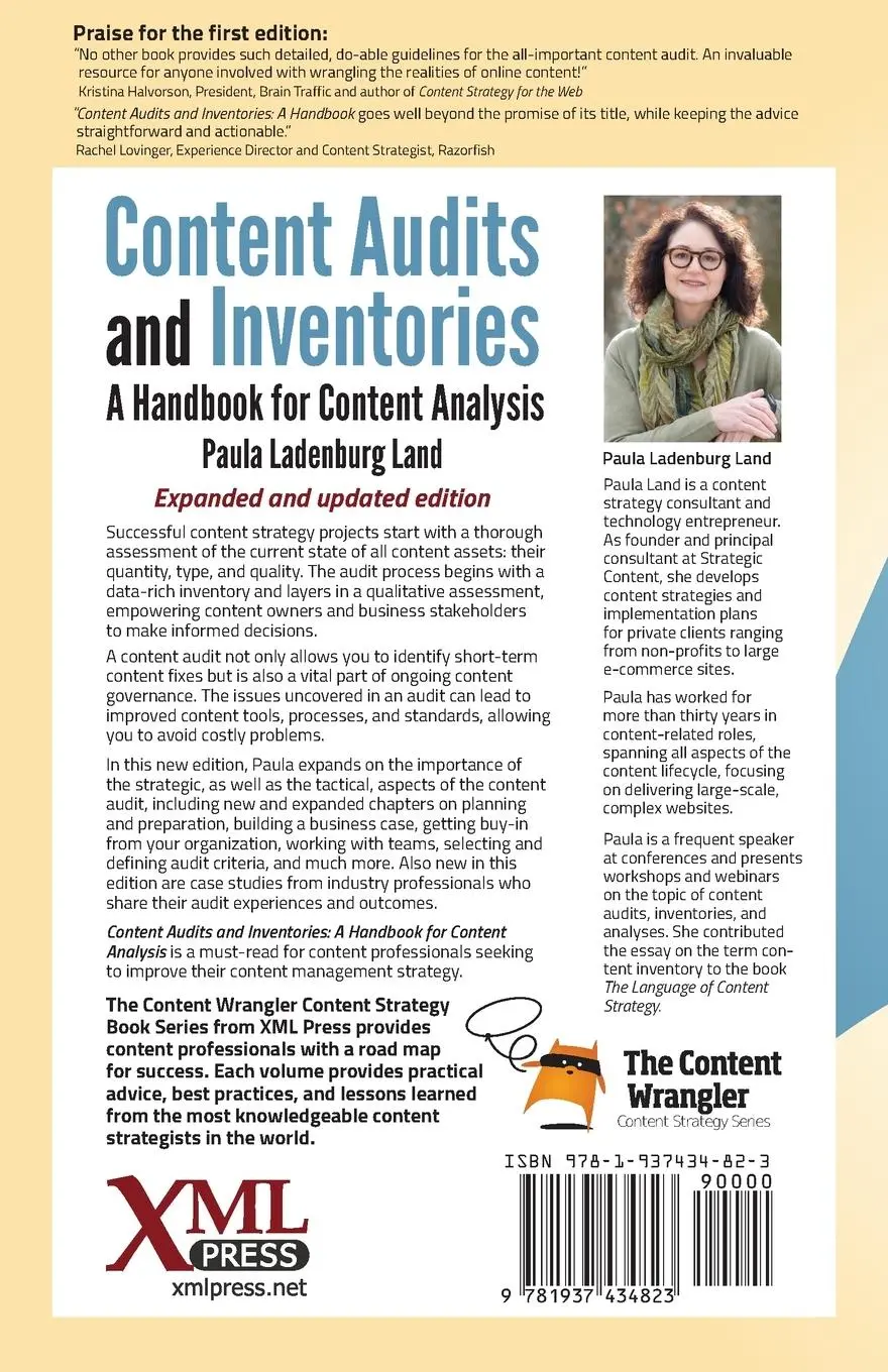 Rückseite: 9781937434823 | Content Audits and Inventories | A Handbook for Content Analysis