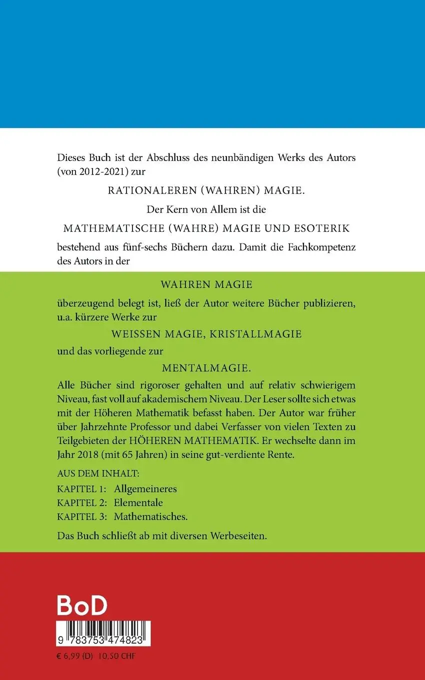 Rückseite: 9783753474823 | Zur rationalen (wahren) Mentalmagie | Erhard Kremer | Taschenbuch