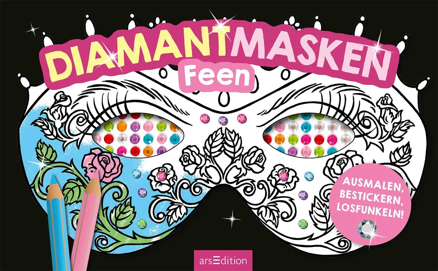 Bild: 4014489134923 | Diamantmasken - Feen | Ausmalen, bestickern, losfunkeln! | 32 S.