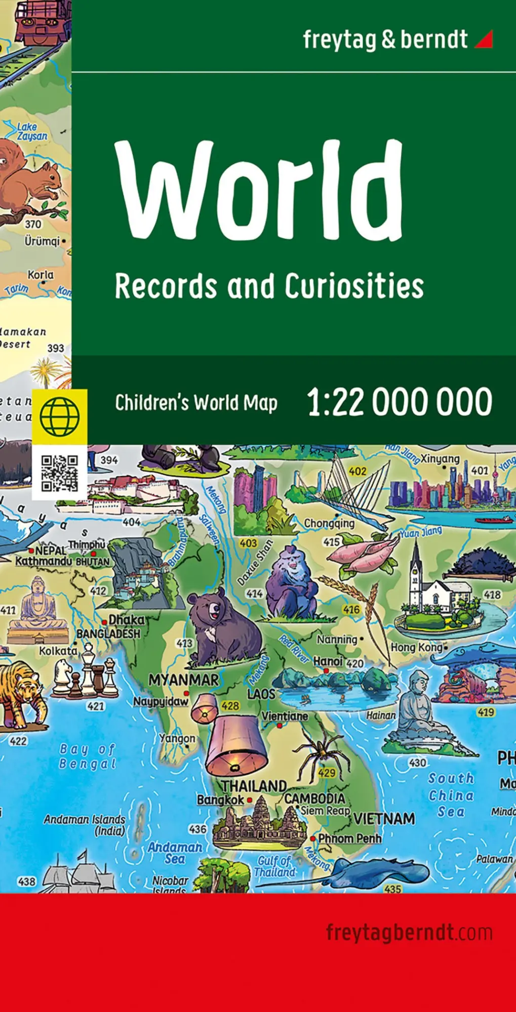 Cover: 9783707924923 | freytag &amp; berndt Straßenkarte World map for Children 1:22 Mio. | 2026