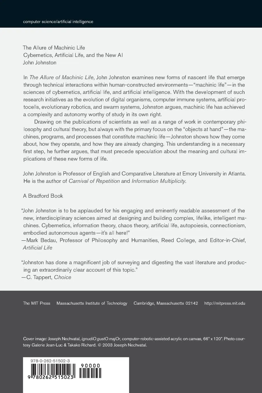 Rückseite: 9780262515023 | The Allure of Machinic Life | John Johnston | Taschenbuch | Englisch