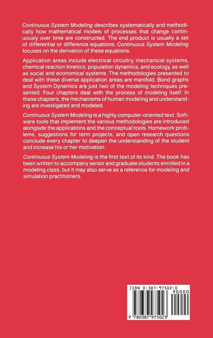 Rückseite: 9780387975023 | Continuous System Modeling | Jurgen Greifeneder (u. a.) | Buch | 1991