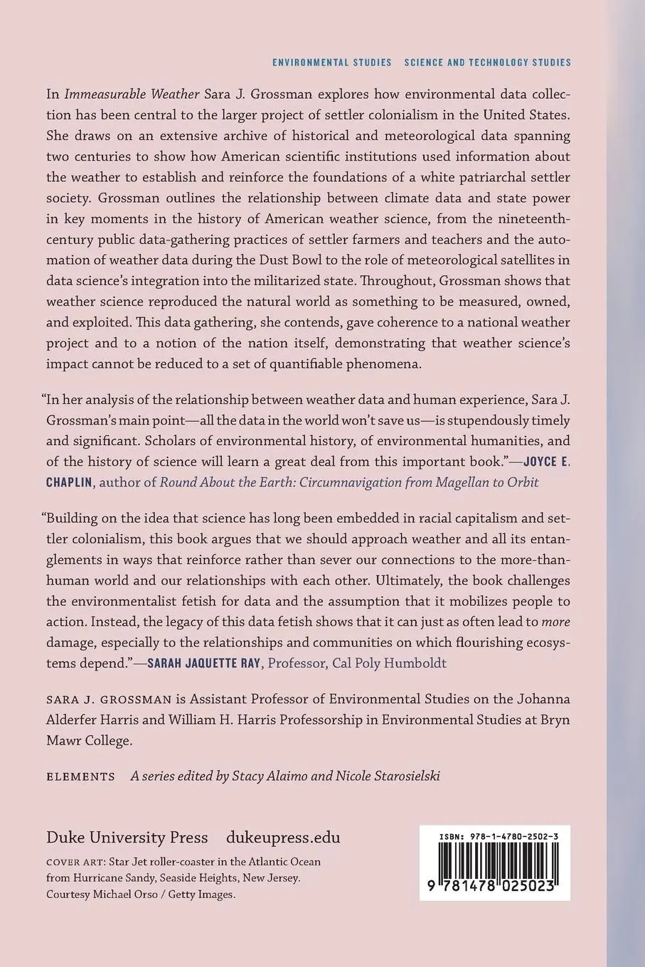 Rückseite: 9781478025023 | Immeasurable Weather | Sara J. Grossman | Taschenbuch | Englisch