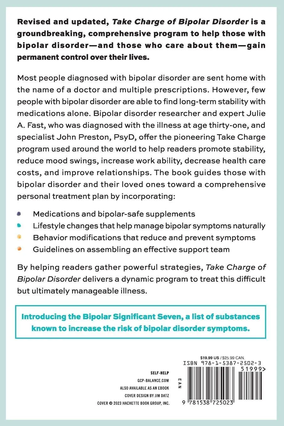 Rückseite: 9781538725023 | Take Charge of Bipolar Disorder | Julie A. Fast | Taschenbuch | 2023
