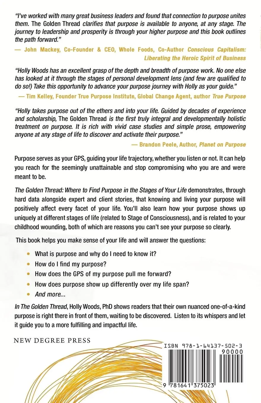 Rückseite: 9781641375023 | The Golden Thread: Where to Find Purpose in the Stages of Your Life