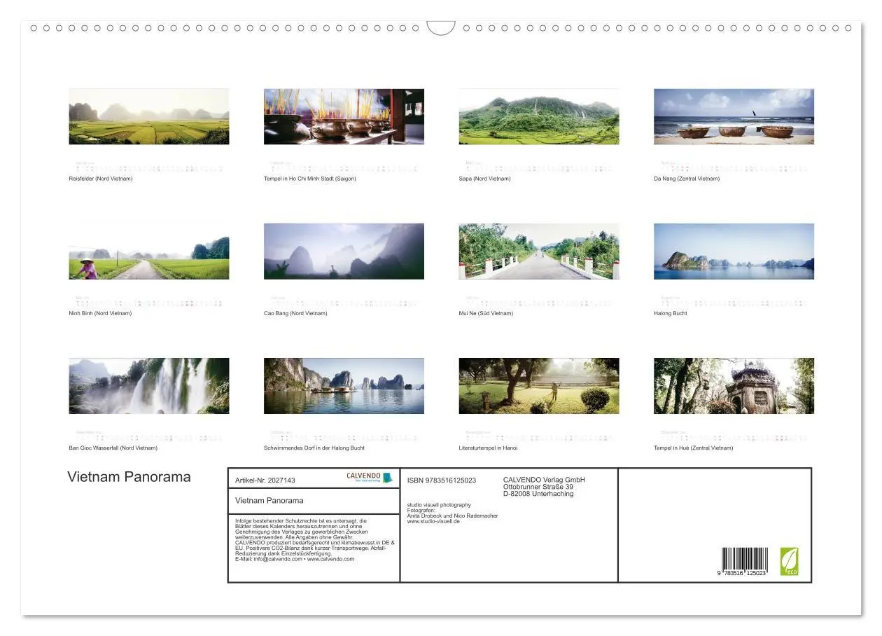 Bild: 9783516125023 | Vietnam Panorama (Wandkalender 2026 DIN A2 quer), CALVENDO...