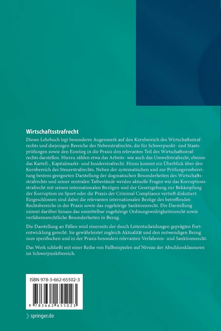 Rückseite: 9783662655023 | Wirtschaftsstrafrecht | Carsten Momsen (u. a.) | Taschenbuch | xix