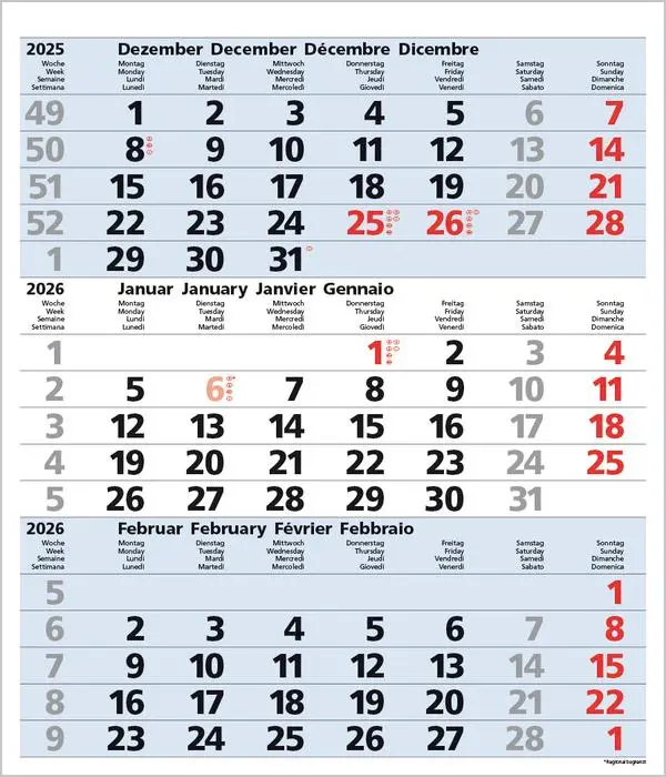Bild: 9783731885023 | 3-Monats-Planer Comfort Blau 2026 | Verlag Korsch | Kalender | 12 S.