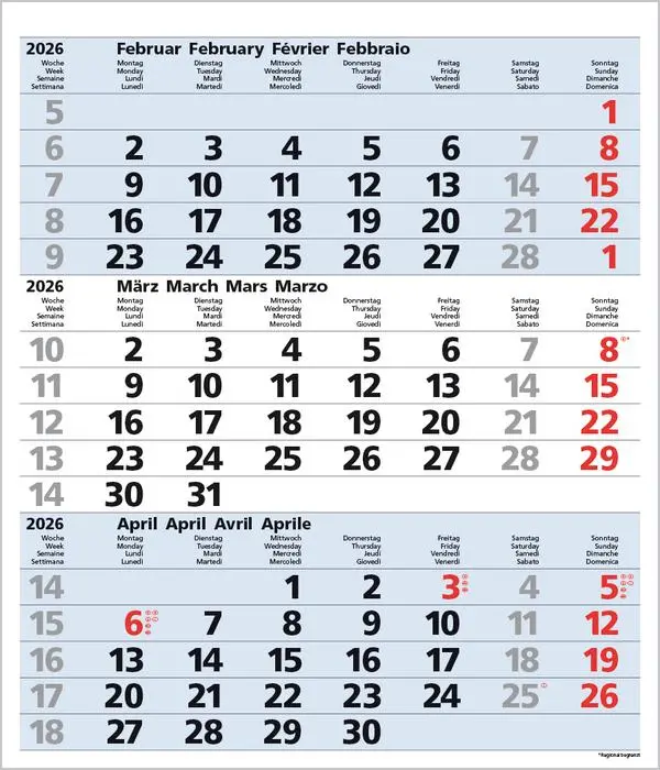 Bild: 9783731885023 | 3-Monats-Planer Comfort Blau 2026 | Verlag Korsch | Kalender | 12 S.