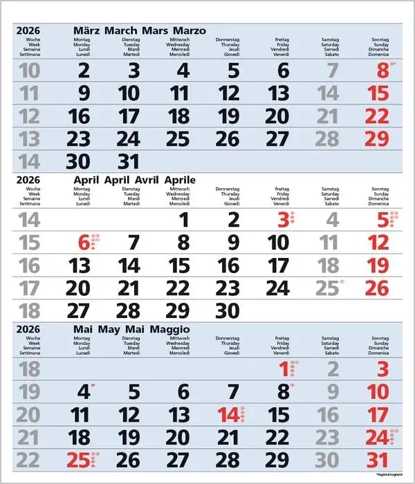 Bild: 9783731885023 | 3-Monats-Planer Comfort Blau 2026 | Verlag Korsch | Kalender | 12 S.