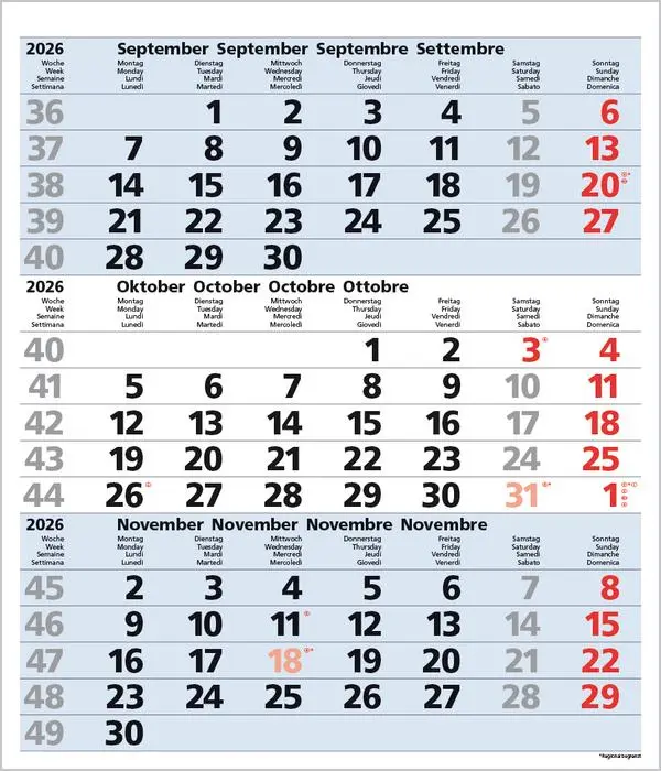 Bild: 9783731885023 | 3-Monats-Planer Comfort Blau 2026 | Verlag Korsch | Kalender | 12 S.