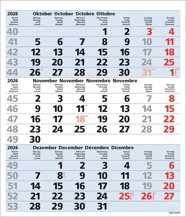 Bild: 9783731885023 | 3-Monats-Planer Comfort Blau 2026 | Verlag Korsch | Kalender | 12 S.