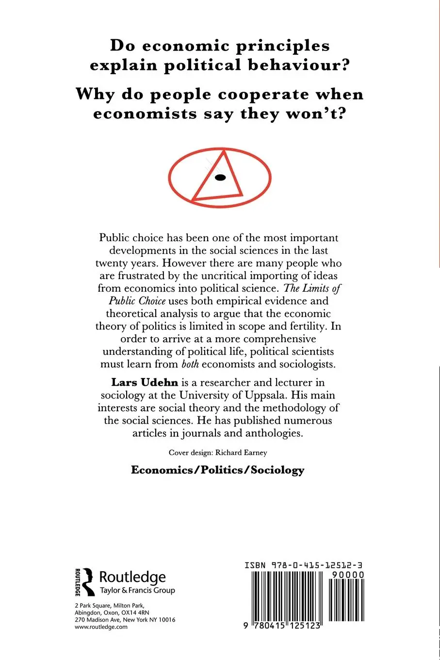 Rückseite: 9780415125123 | The Limits of Public Choice | Lars Udehn | Taschenbuch | Englisch