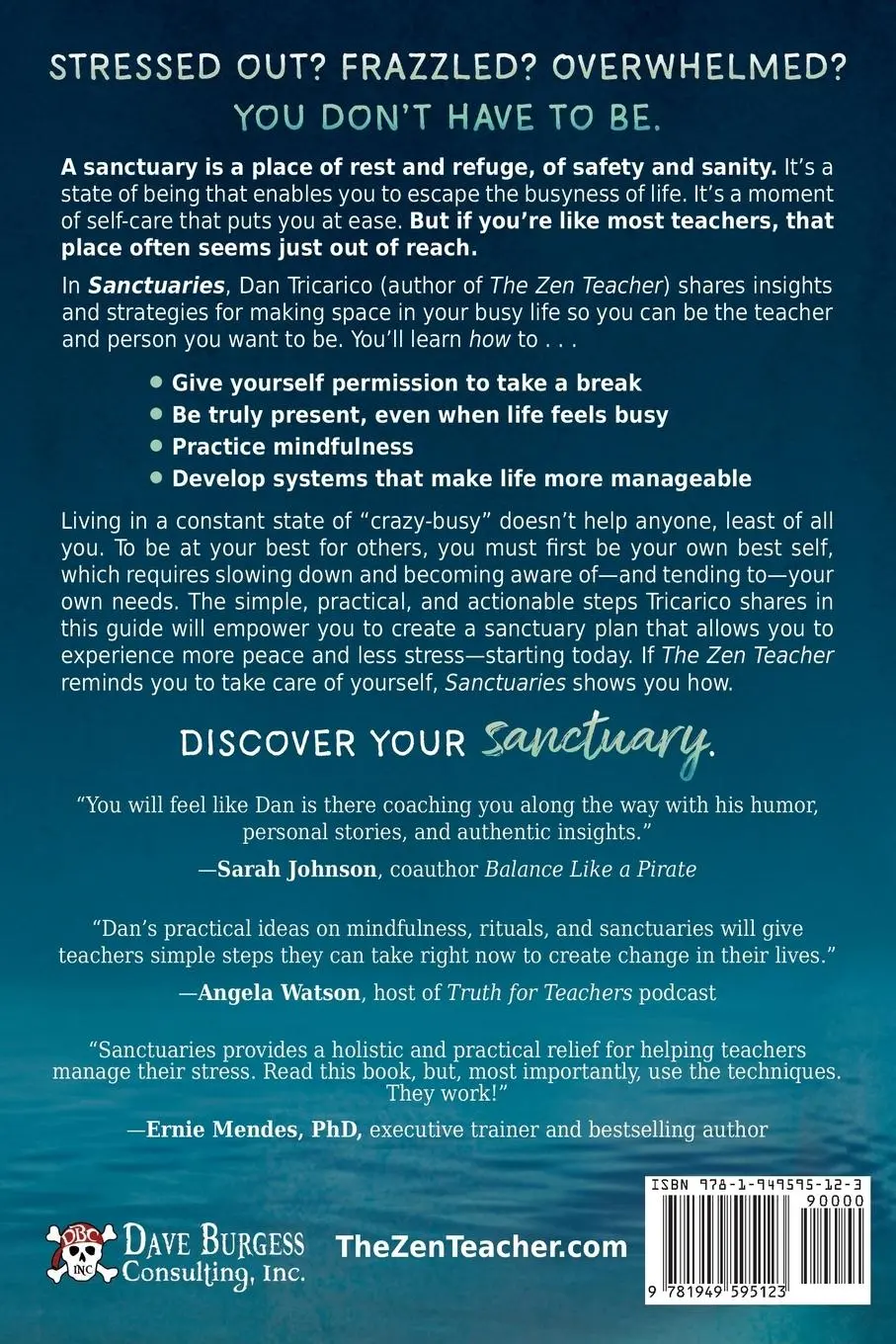 Rückseite: 9781949595123 | Sanctuaries | Self-Care Secrets for Stressed-Out Teachers | Tricarico