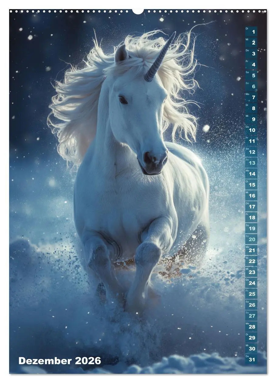 Bild: 9783516285123 | Märchenhafte Einhornreise - Ein Jahr voller Magie (Wandkalender...