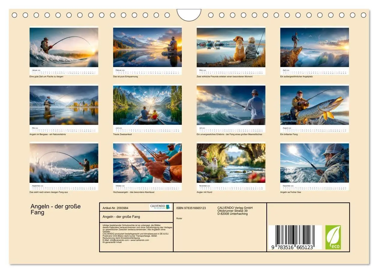 Bild: 9783516665123 | Angeln - der große Fang (Wandkalender 2026 DIN A4 quer), CALVENDO...