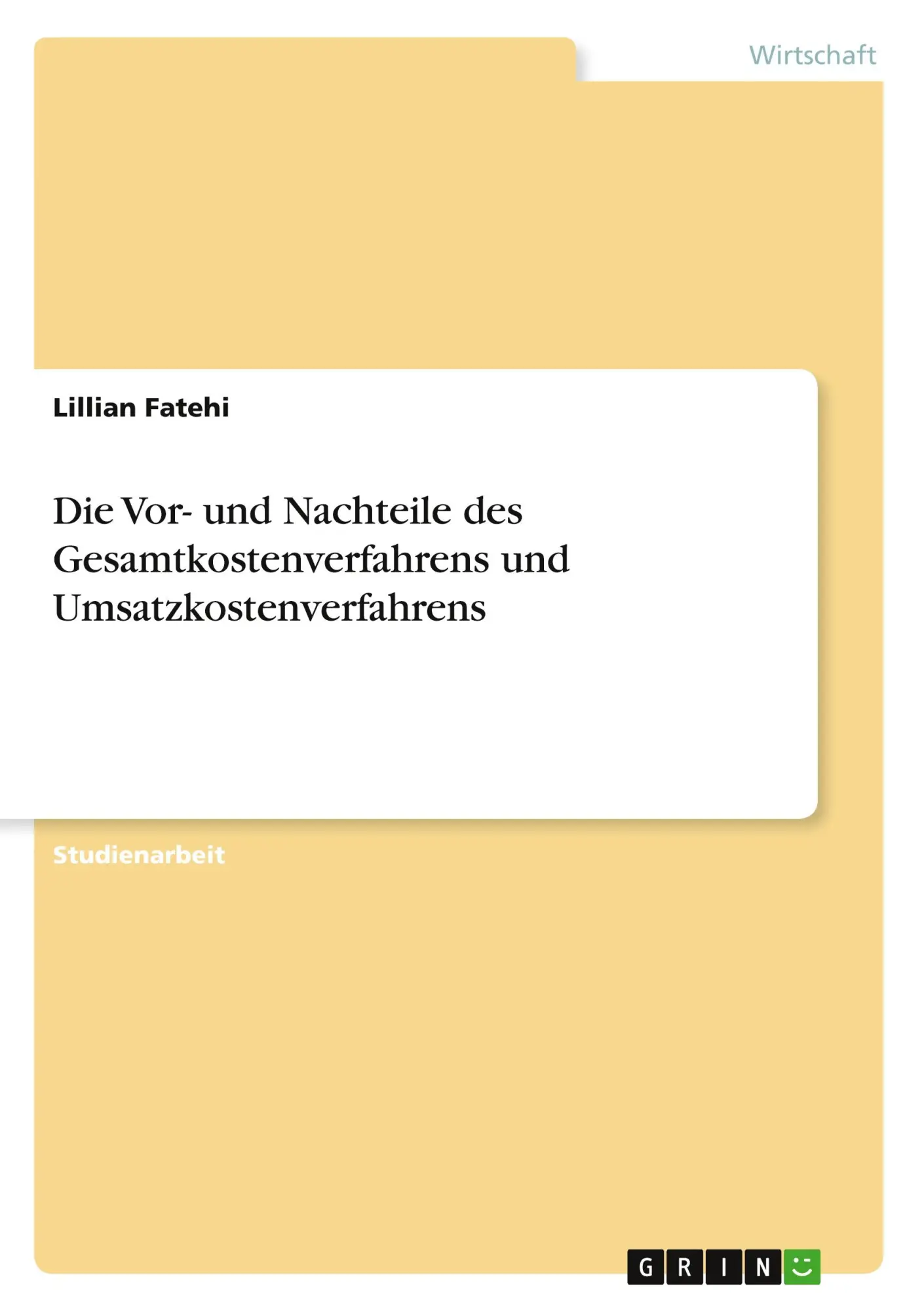 Cover: 9783346205223 | Die Vor- und Nachteile des Gesamtkostenverfahrens und...