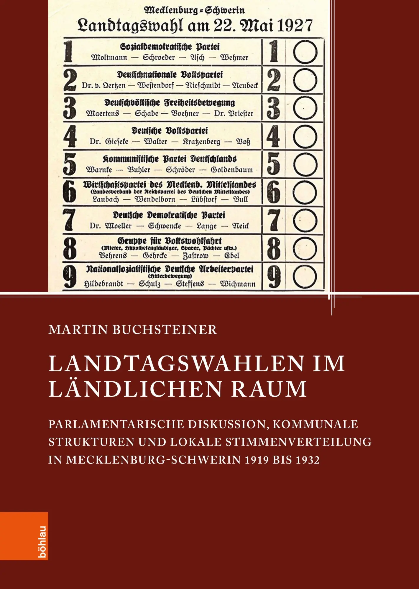 Cover: 9783412535223 | Landtagswahlen im ländlichen Raum | Martin Buchsteiner | Buch | 449 S.