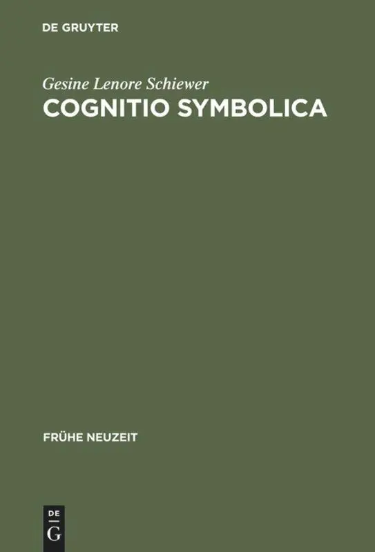Cover: 9783484365223 | Cognitio symbolica | Gesine Lenore Schiewer | Buch | X | Deutsch
