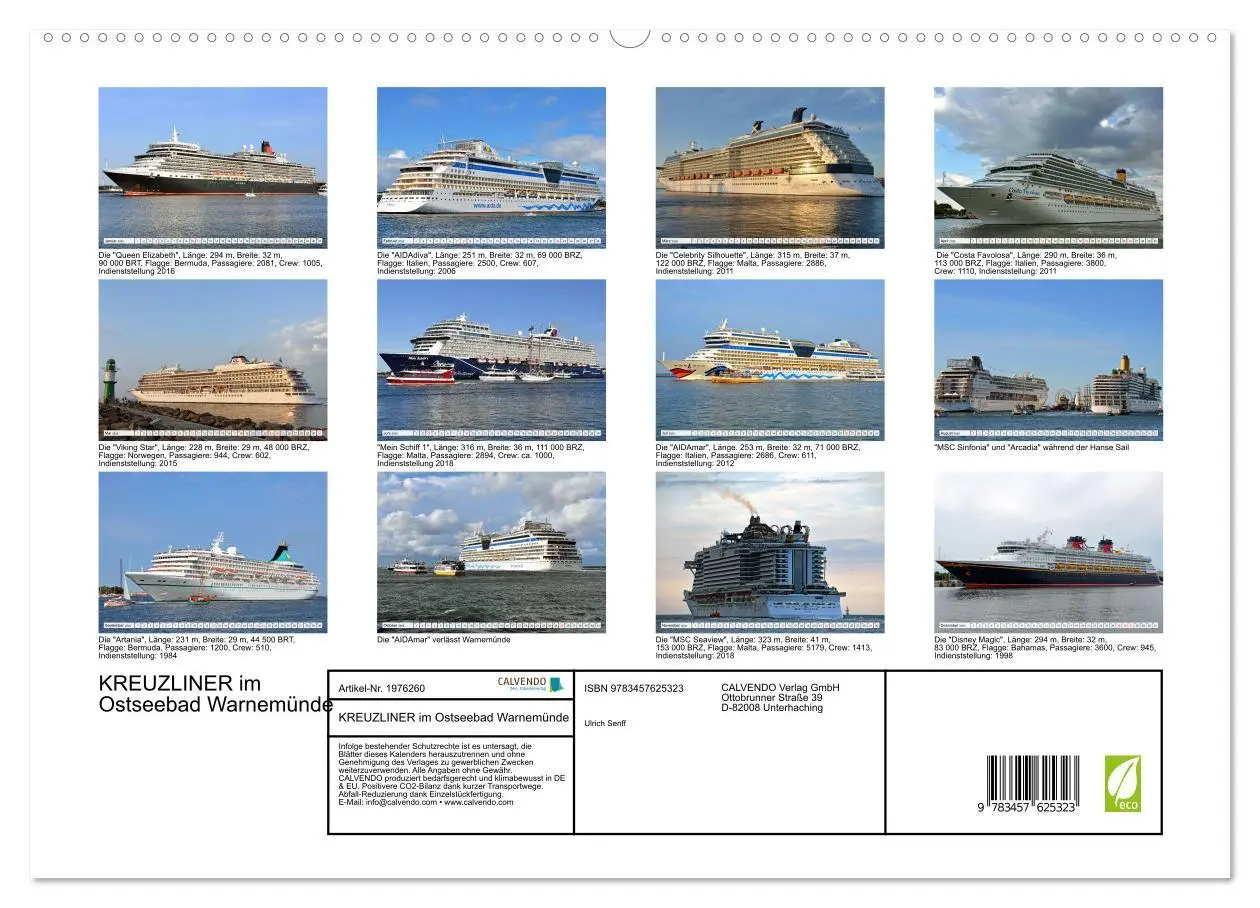 Bild: 9783457625323 | KREUZLINER im Ostseebad Warnemünde (Wandkalender 2026 DIN A2 quer),...