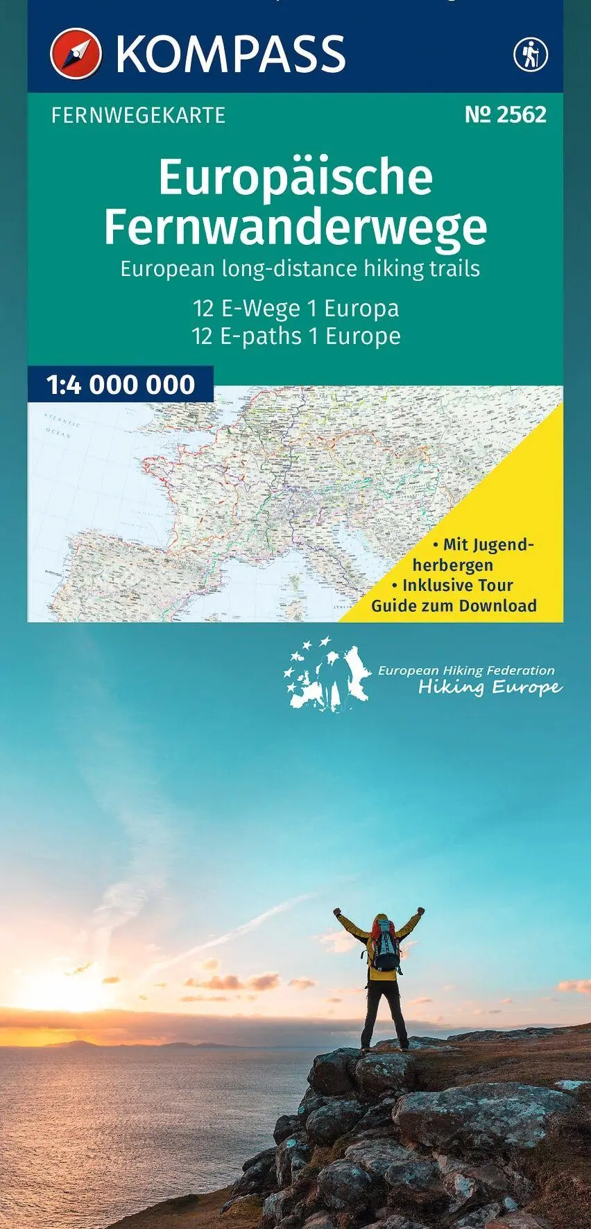 Cover: 9783991545323 | KOMPASS Fernwegekarte Europäische Fernwanderwege, 12 E-Wege - 1...