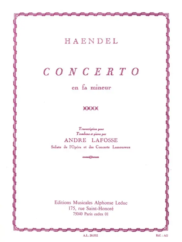Cover: 9790046205323 | Concerto In F Minor | Georg Friedrich Händel | Buch | Alphonse Leduc