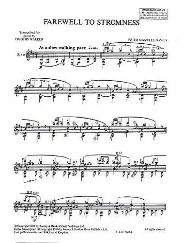 Cover: 9790060065323 | Farewell To Stromness | Peter Maxwell Davies | Buch