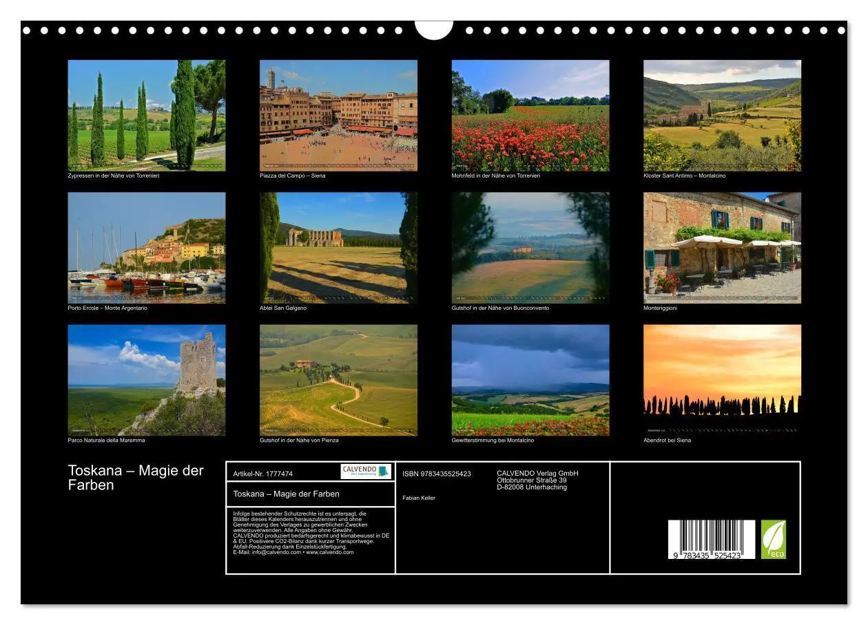 Bild: 9783435525423 | Toskana - Magie der Farben (Wandkalender 2025 DIN A3 quer),...