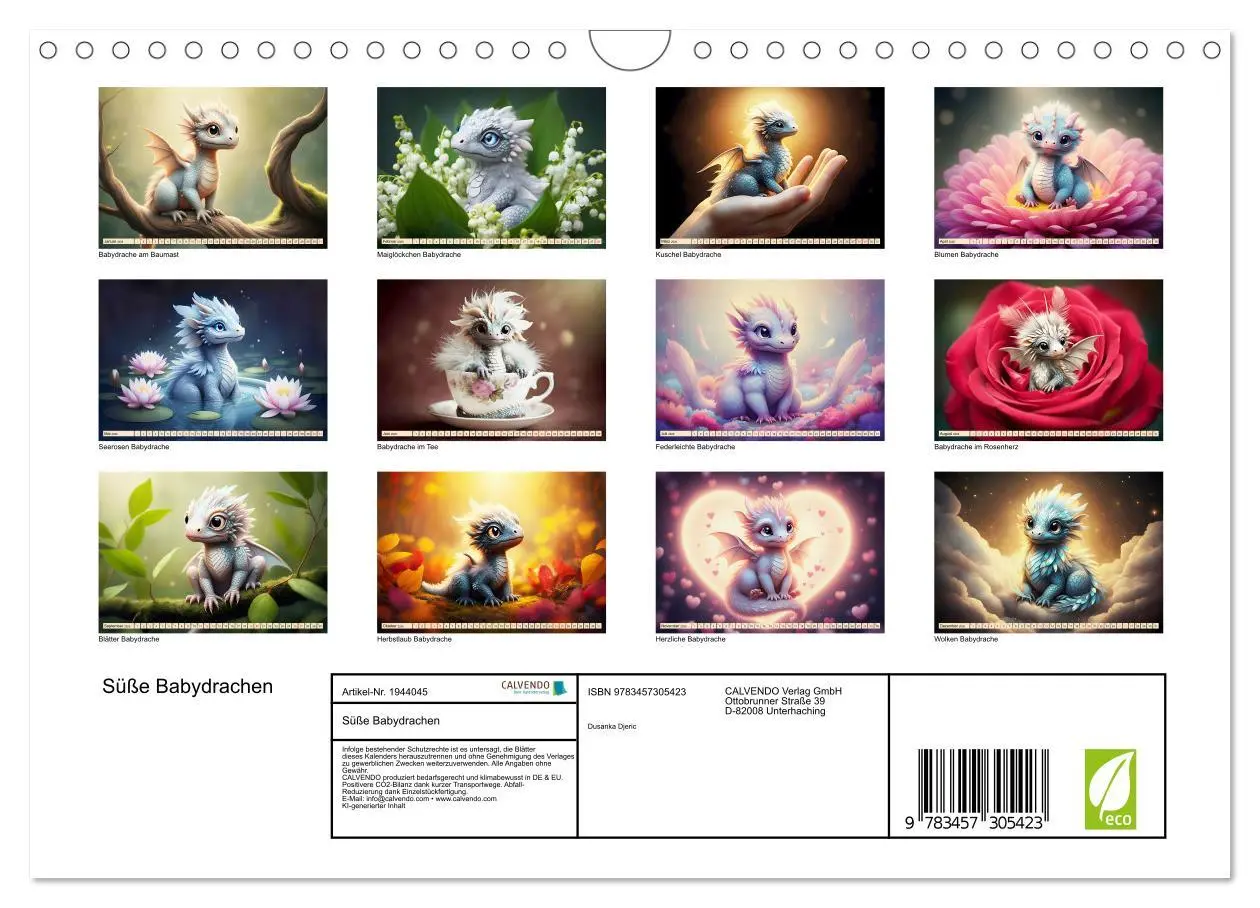 Bild: 9783457305423 | Süße Babydrachen (Wandkalender 2026 DIN A4 quer), CALVENDO...