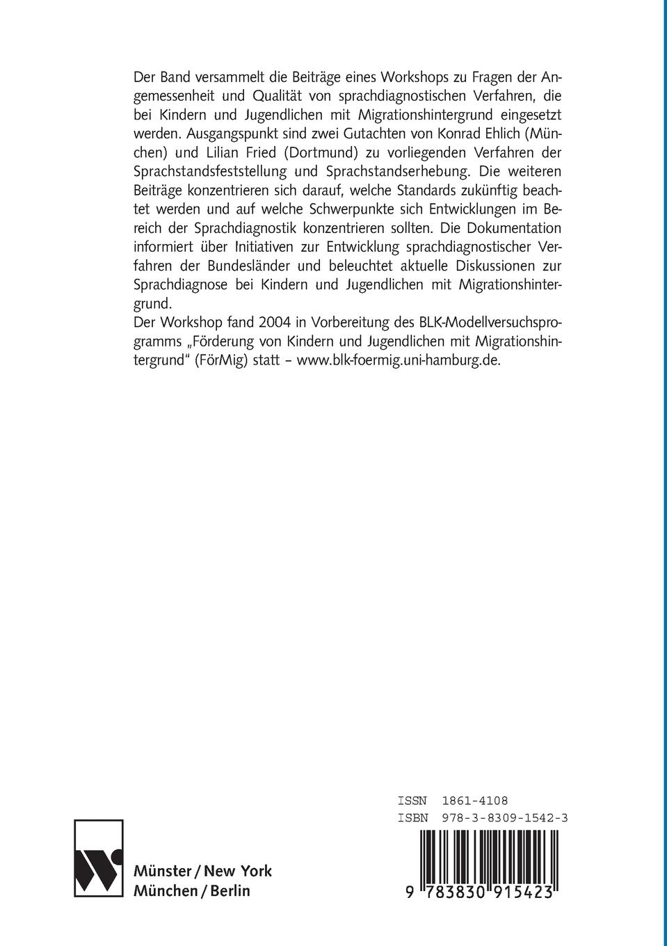 Rückseite: 9783830915423 | Sprachdiagnostik bei Kindern und Jugendlichen mit...