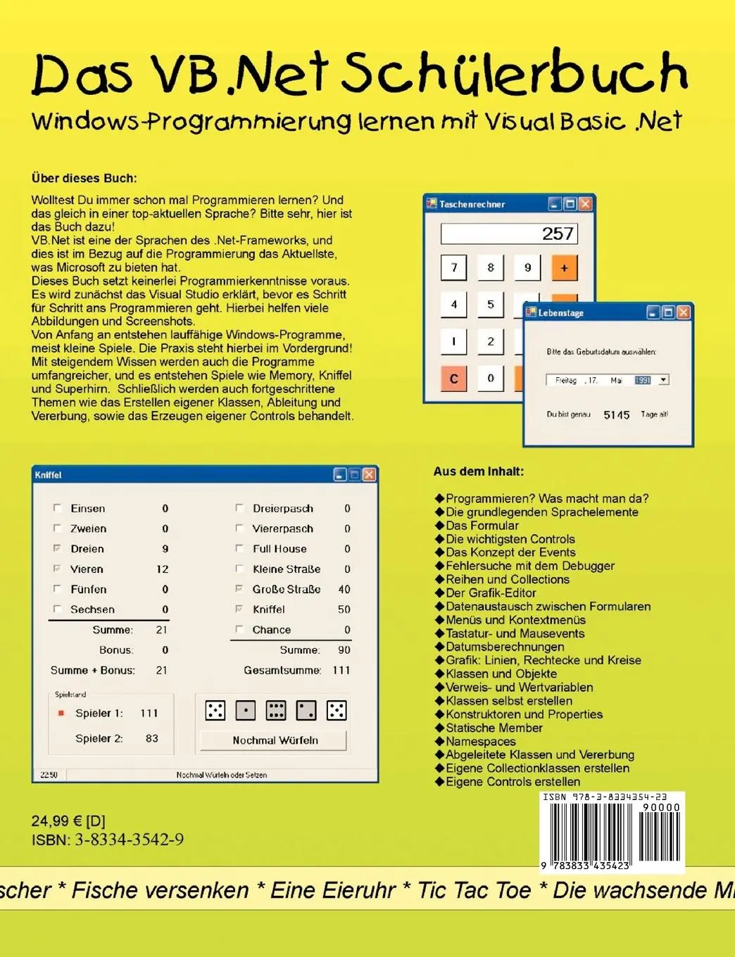 Rückseite: 9783833435423 | Das VB.Net Schülerbuch | Michael Drescher | Taschenbuch | 352 S.