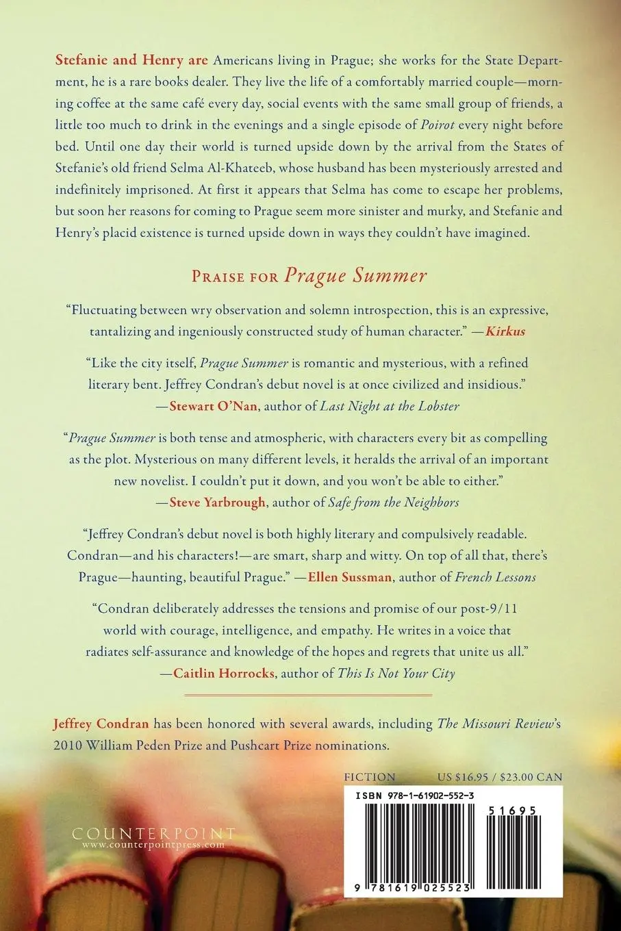 Rückseite: 9781619025523 | Prague Summer | A Novel | Jeffrey Condran | Taschenbuch | Englisch