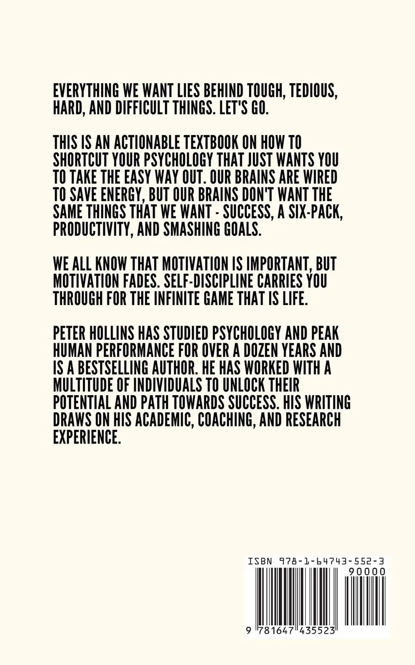 Rückseite: 9781647435523 | Self-Discipline for Tedious, Boring, and Difficult Things | Hollins