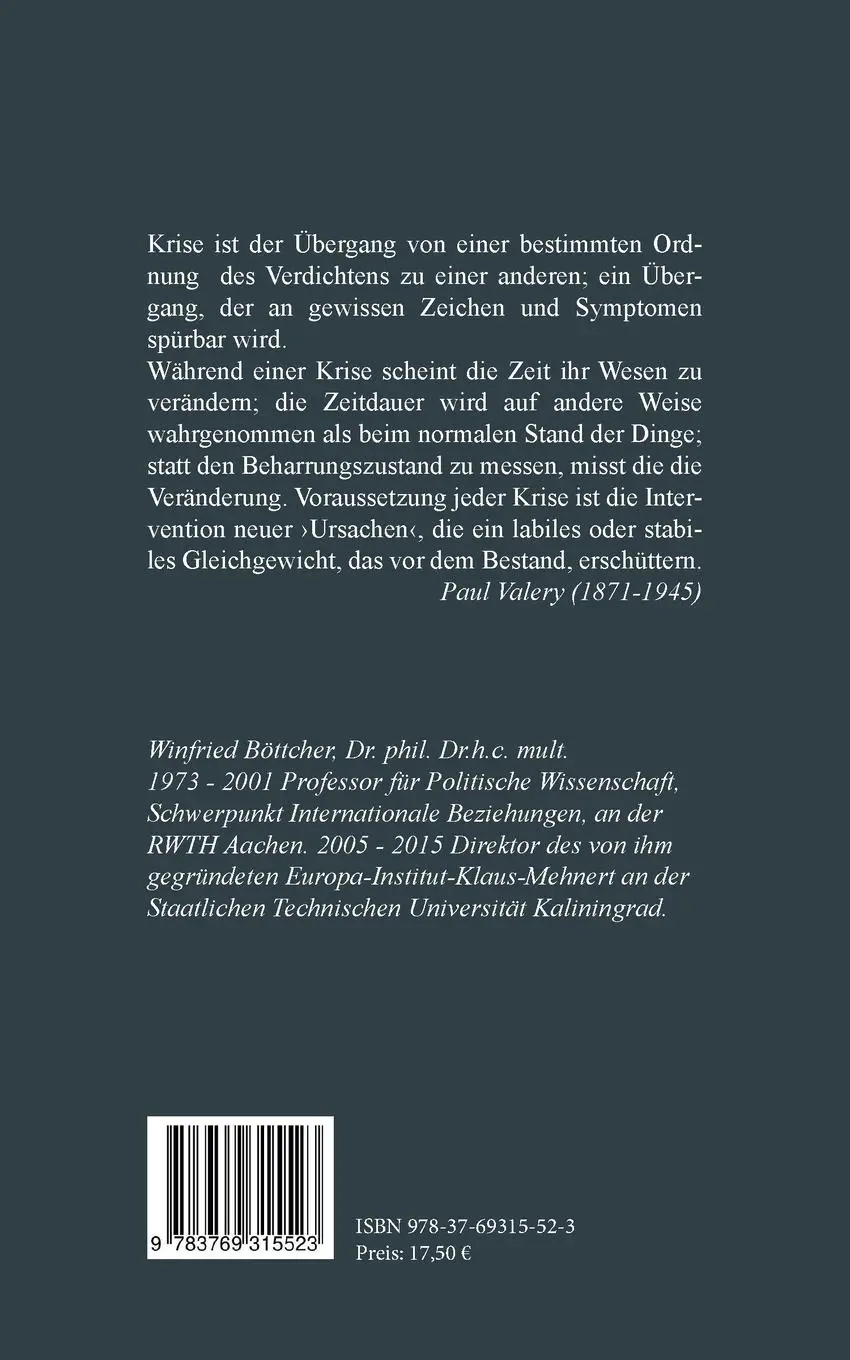 Rückseite: 9783769315523 | Das Krisenjahrzehnt | 2014-2024 | Winfried Böttcher | Taschenbuch