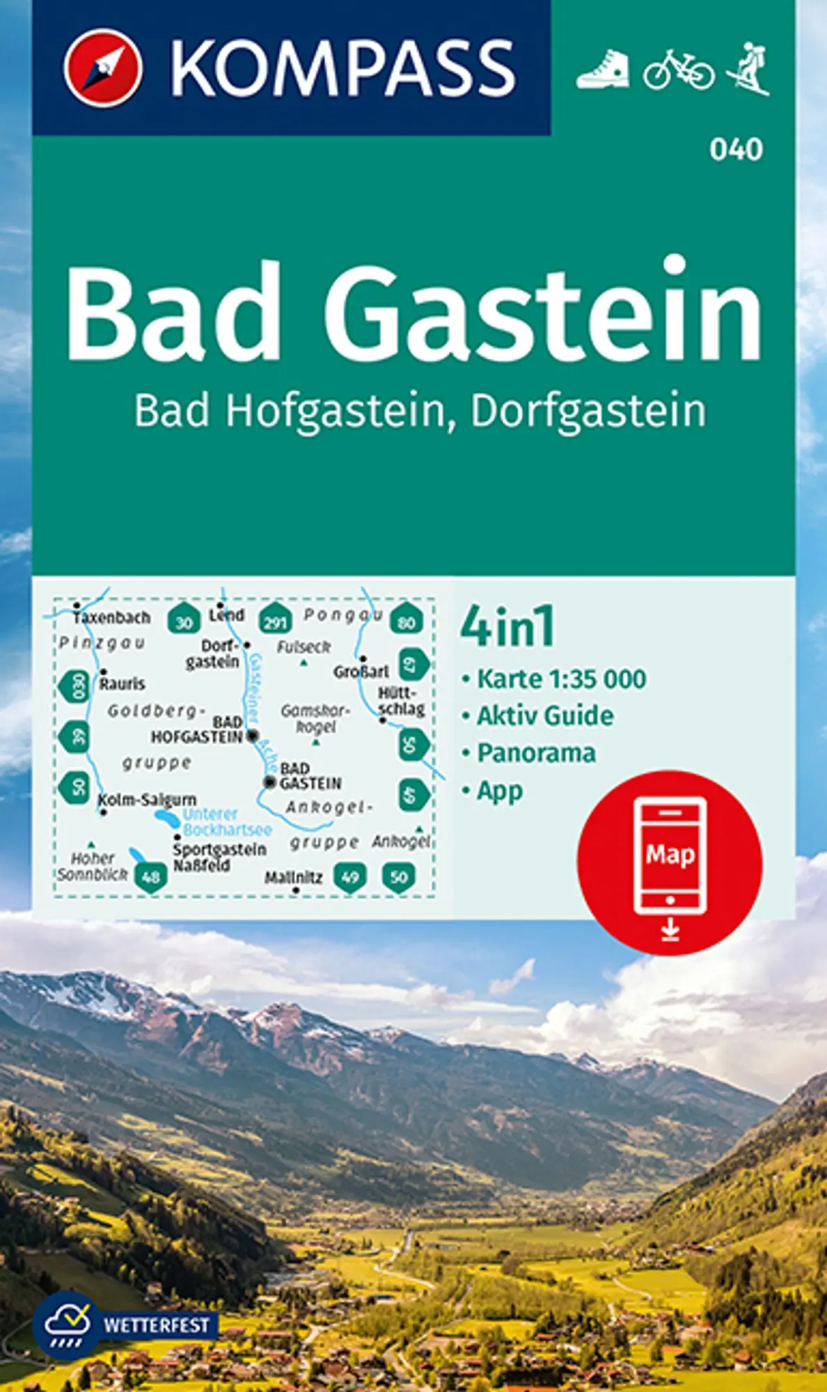 Cover: 9783991215523 | KOMPASS Wanderkarte 040 Bad Gastein, Bad Hofgastein, Dorfgastein...