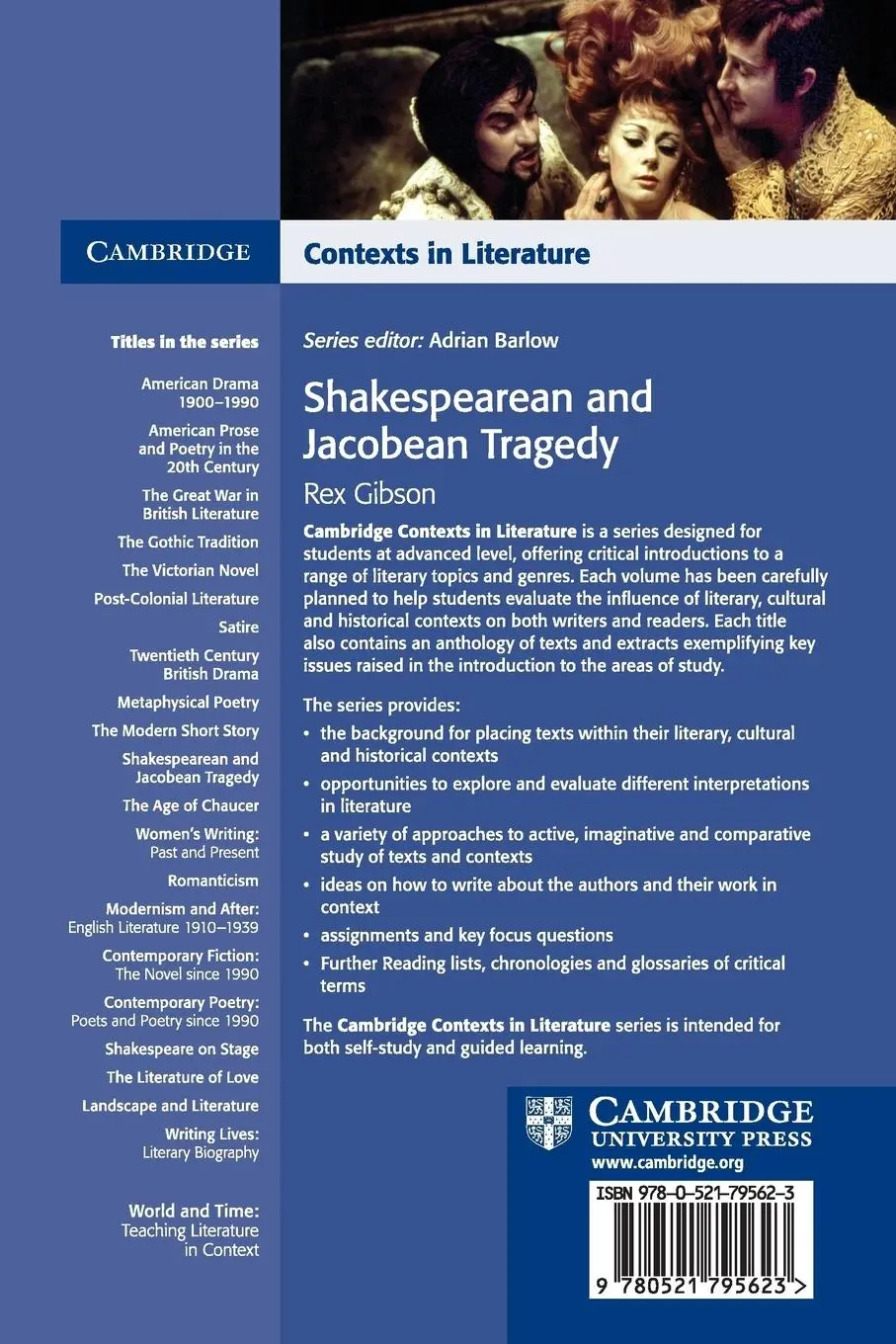 Rückseite: 9780521795623 | Shakespearean and Jacobean Tragedy | Rex Gibson | Taschenbuch | 2001