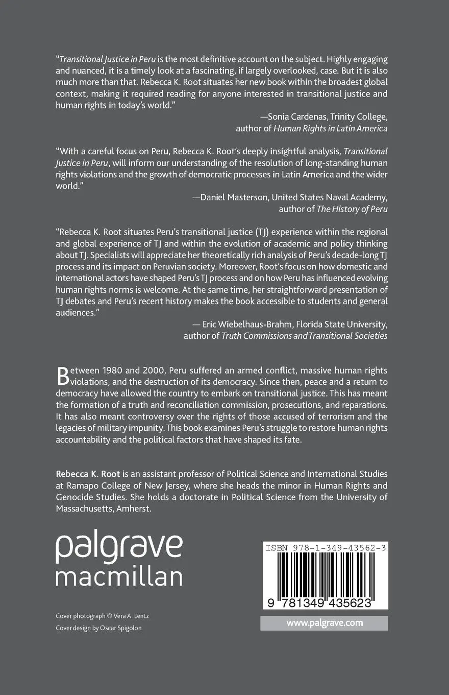 Rückseite: 9781349435623 | Transitional Justice in Peru | R. Root | Taschenbuch | ix | Englisch