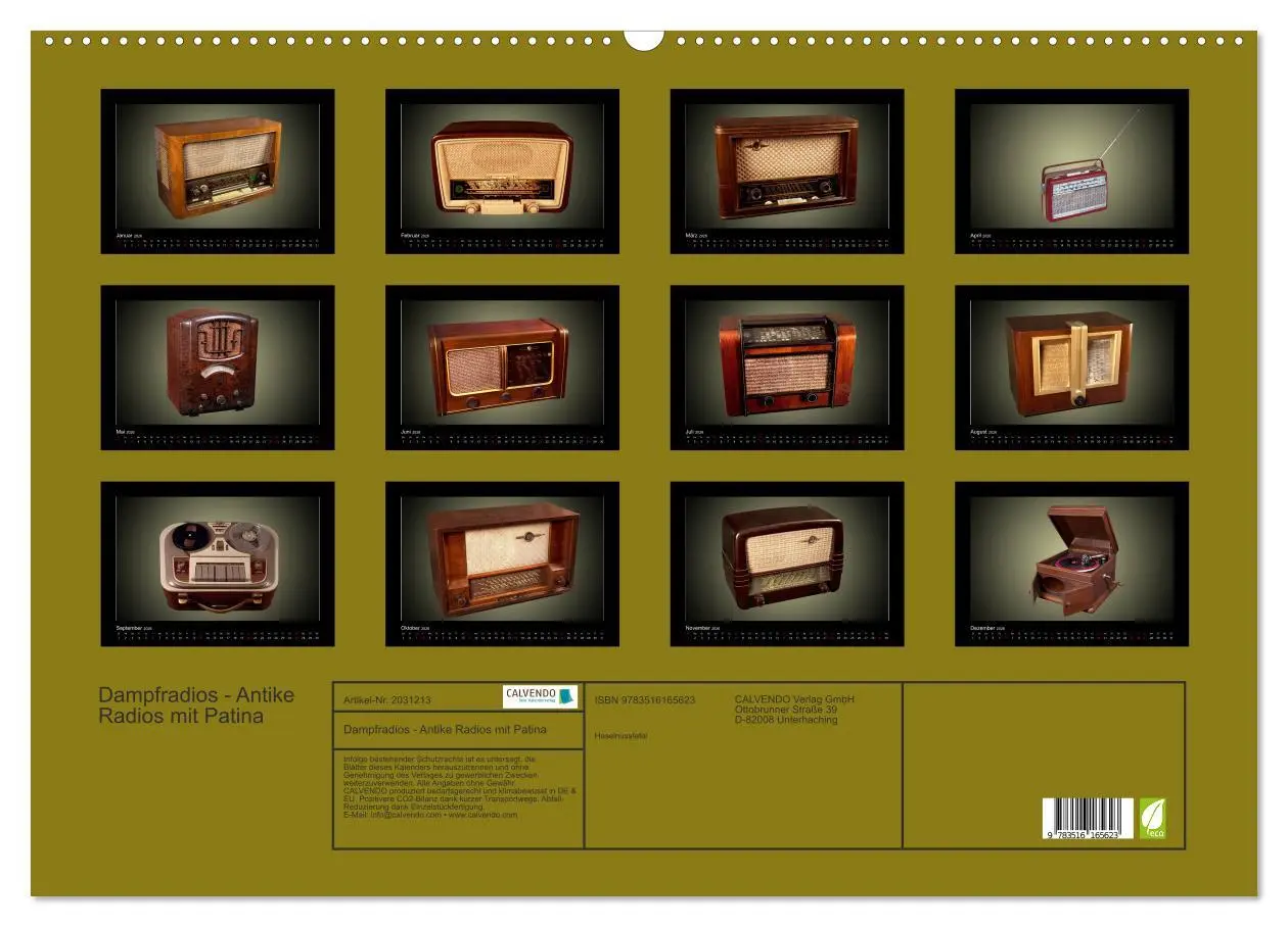 Bild: 9783516165623 | Dampfradios - Antike Radios mit Patina (Wandkalender 2026 DIN A2...